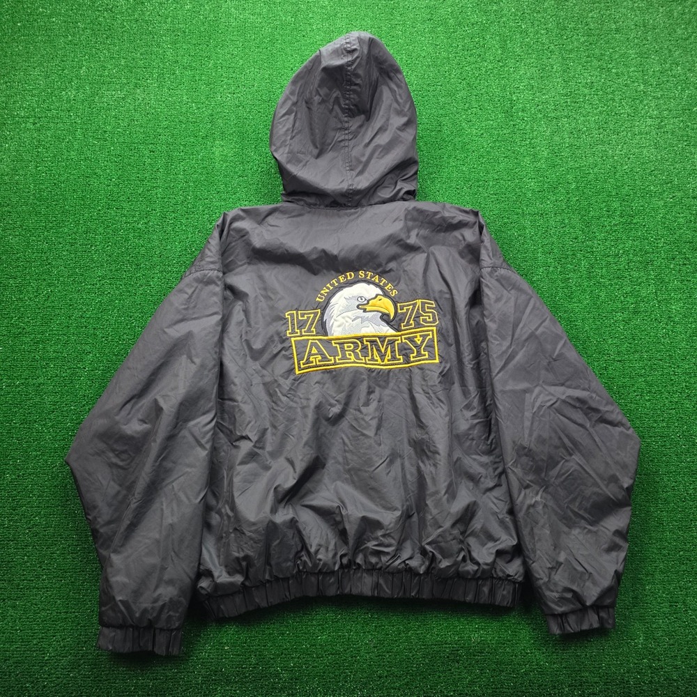 Oarsman US Army Windbreaker Field Jacket Mens XL 1775 Embroidered Eagle Hooded‎